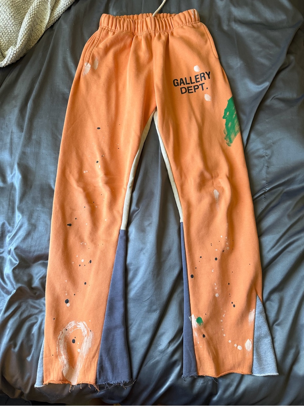 Gallery Dept Kids Orange Paint-Splatter Joggers with Green Accent